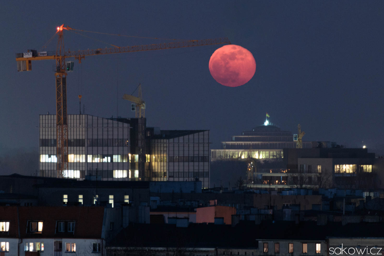 Moon over Centennial Hall